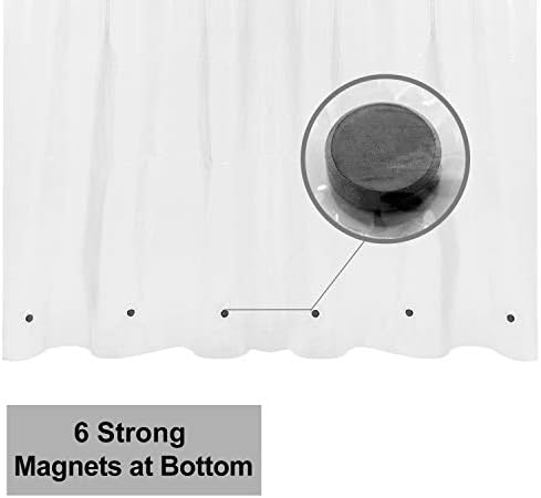 Barossa Design 60 x 72 Inches Shower Curtain Liner with 6 Weighted Magnets, Heavy Duty PEVA, 10 Grommet Holes, Waterproof, PVC Free, Clear, 60x72