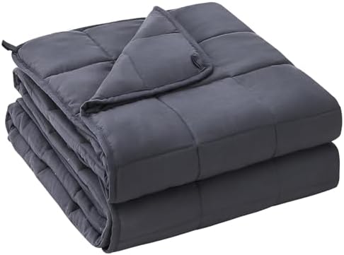yescool Weighted Blanket for Adults (20 lbs, 60” x 80”, Grey) Cooling Heavy Blanket for Sleeping Perfect for 190-210 lbs, Queen Size Breathable Blanket with Premium Glass Bead, Machine Washable
