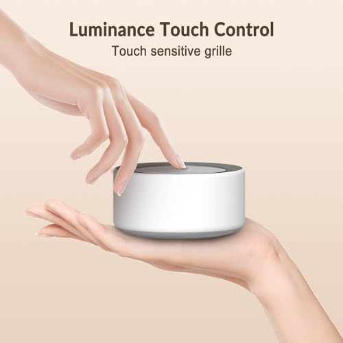 Kipcush White Noise Sound Machine with Nursery Lamp, Mood Lighting, 7 Colour Night Light, 30 Soothing Sounds for Baby/Adult. Timer, Plug in, Memory Function, Touch Control