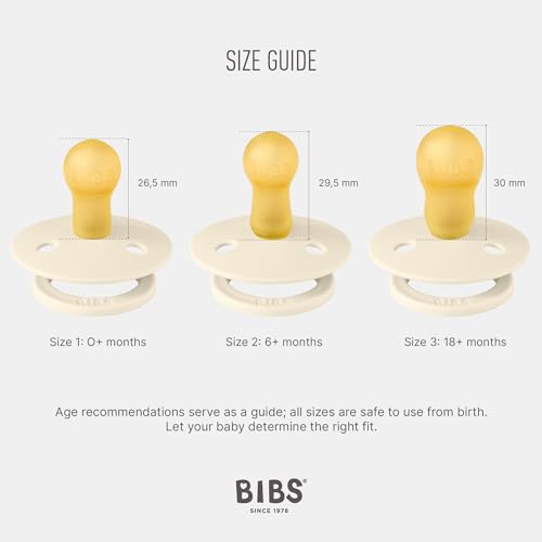 BIBS Pacifiers 0-6 Months | 2-Pack Soothers | BPA-Free Round Nipple | Made in Denmark | Dusty Blue/Steel Blue Colour Pacifier