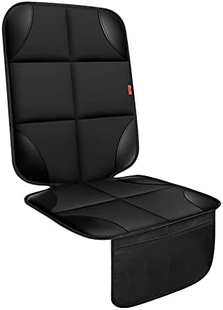 Car Seat Protector 1 Pack Car Seat Cushion Mat Thickest Padding,Waterproof 600D Fabric Car Seat Covers for Non-Slip Backing Mesh Pockets for Baby and Pet (Black, 1 Pack)