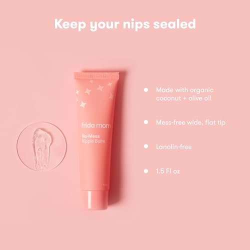 Frida Mom Nipple Cream, No-Mess Nipple Balm Moisturizer for Hydration, Gentle for Baby & Mom, 1.5fl oz
