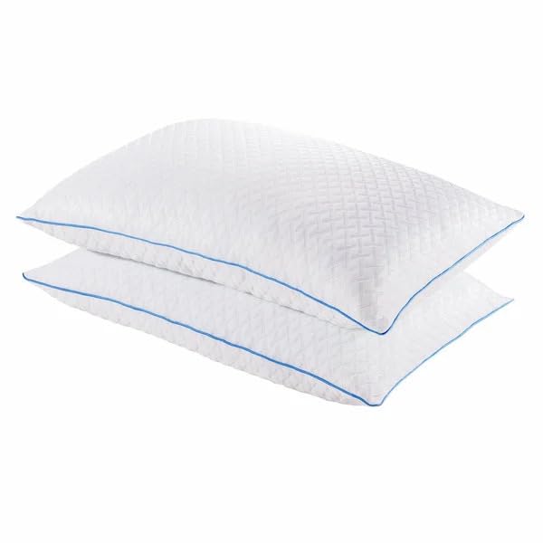 Purelux Gel Memory Foam Adjustable Comfort Cooling Pillow. Queen 2 Pack (20in x 28in)