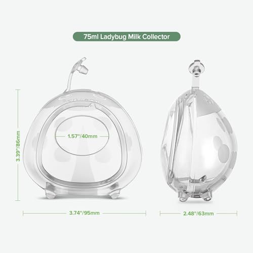haakaa Ladybug Milk Collector Wearable Milk Collector Ladybug Breastmilk Collector Breastfeeding Milk Catchers Breast Milk Savers 2.5oz/75ml 2 PCS