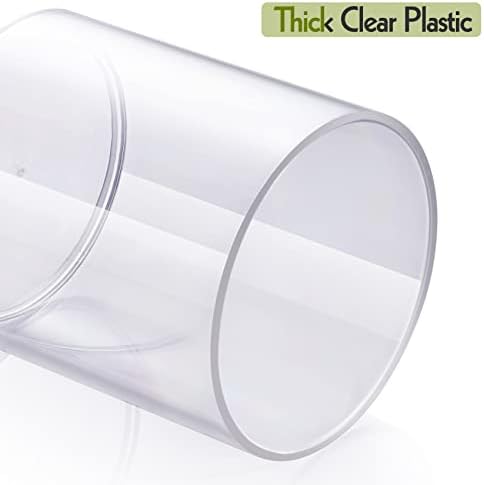 AOZITA 8 Pack Acrylic Qtip Holder Dispenser with Lids & Labels, Cotton Swab, Ball, Round Pads, Floss Picks Storage Canister - Clear Plastic Apothecary Jar for Bathroom Vanity Makeup Organizer