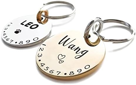 Cats Dogs ID Tags Personalized Lovely Symbols Pets Collar Name Accessories Simple Custom Engraved Supplies for Small Four Legged Child Necklace Chain Anti-Lost Industrial Steel Charm