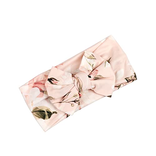 Galabloomer Receiving Blanket Headband Set Flower Print Baby Swaddle Blankets Vintage Rose