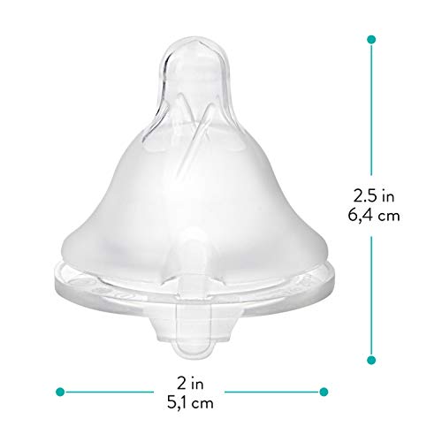 Evenflo Feeding Piece of 6 Balance Plus Wide Neck Nipples for The Balance Plus Wide Neck Baby Bottles, 0 Months and Up