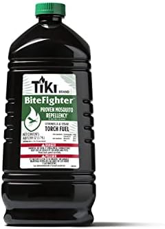 TIKI BiteFighter Mosquito Repellent Torch Fuel - 1 Gallon (128 oz.), Citronella & Cedar Formula for Mosquito Repellency, Easy Pour Bottle, Use with Torches & Table Torches, Outdoor & Backyard Use