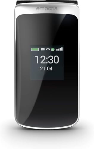 Emporia TOUCHsmart.2 New Edition, 4G Handy für Senioren, dedizierte Taste für Whatsapp und Messaging-App, hohe Lautstärke, 3.25" Farbdisplay, Ladestation, Schwarz (Italien)
