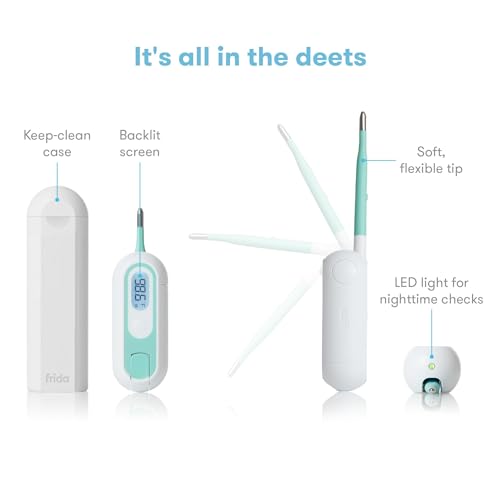 Frida Baby 3-in-1 Rectal, Underarm & Oral Thermometer for Kids, Digital Baby Thermometer for Infants, Toddlers, & Kids