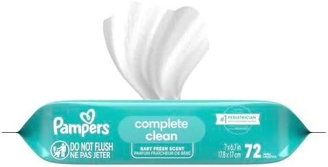 Pampers Baby Wipes, Complete Clean Baby Fresh Scented Wipe, Gently Cleans Head to Toe, 864 Total (12 Flip-Top Packs)