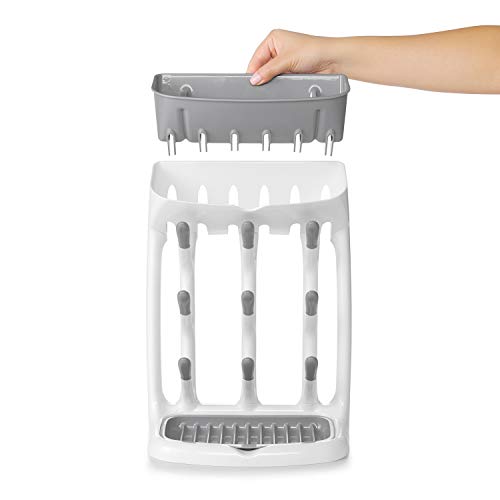 OXO Tot Space-Saving Bottle Drying Rack, Baby Bottle Organizer for Countertop