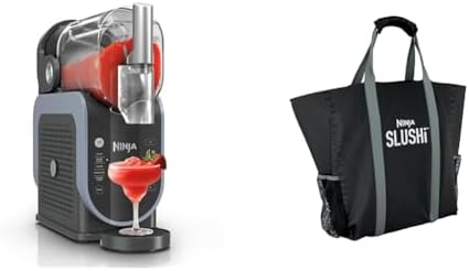 Ninja SLUSHi with RapidChill Technology + Ninja SLUSHi Travel Party Tote, 88 oz. Frozen Drink & Slushie Machine, 5 Preset Programs, Margaritas, Frappés, and More, Premium Accents, Black