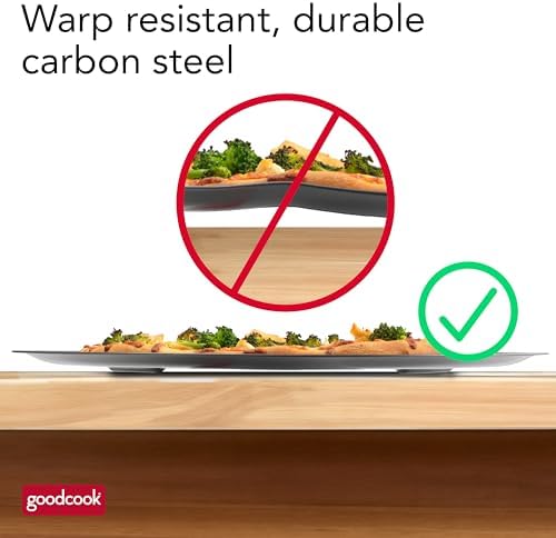 GoodCook AirPerfect Nonstick 16” Pizza Pan – Pizza Tray for Oven, Perforated Round Pizza Pan, Carbon Steel Baking Pan, Homemade, Frozen & Leftover Slices
