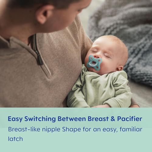 MAM Comfort Baby Pacifiers, Lightweight One-Piece Full Silicone Binky for Newborns 0-3 Months, BPA-Free Nipple, Easy to Clean Pacifier, Best for Breastfed Babies, with Sterilizer Case, 4 Count Binkies