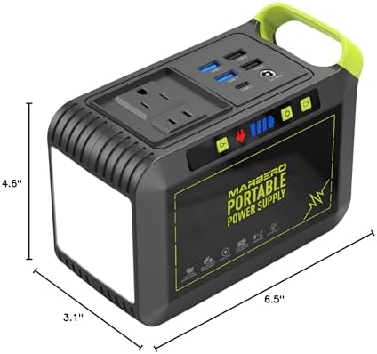 MARBERO Portable Power Station 88Wh Camping Lithium Battery Solar Generator Fast Charging with AC Outlet 120W Peak Power Bank(Solar Panel Optional) for Home Backup Outdoor Emergency RV Van Hunting