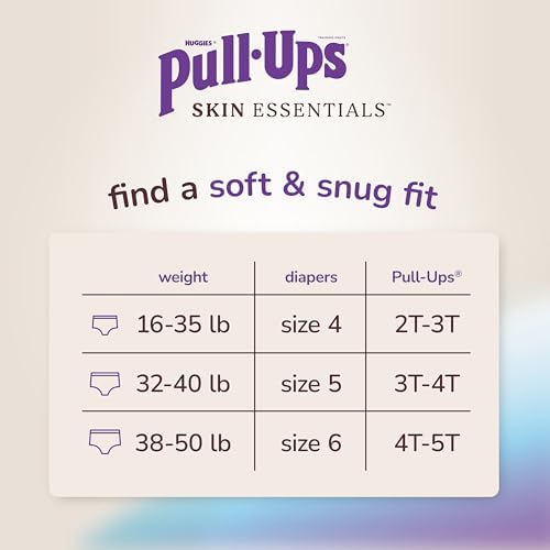 Pull-Ups Boys' Skin Essentials Potty Training Pants, Training Underwear, 3T-4T (32-40 lbs), 16 Ct