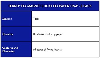 TERRO T518 Magnet Sticky Fly Paper Trap, 4 Pack, Orange