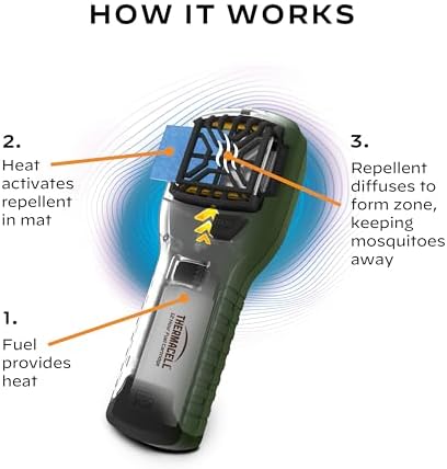 Thermacell Mosquito Portable Repeller; Includes 12-Hour Refill; 15 Foot Zone of Protection; Highly Effective Mosquito Repellent; Deet Free Bug Spray Alternative; Scent Free