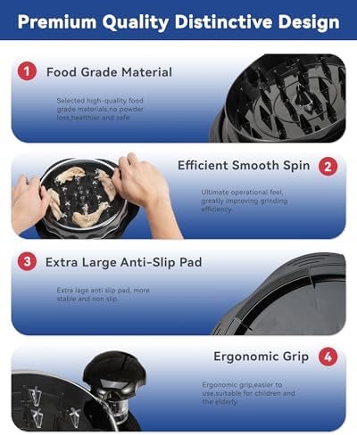 Chicken Shredder Tool Twist for Kitchen, Manual Chicken Breast Grinder Machine for Ground Food, Meat & Vegetables (Elegant Black)