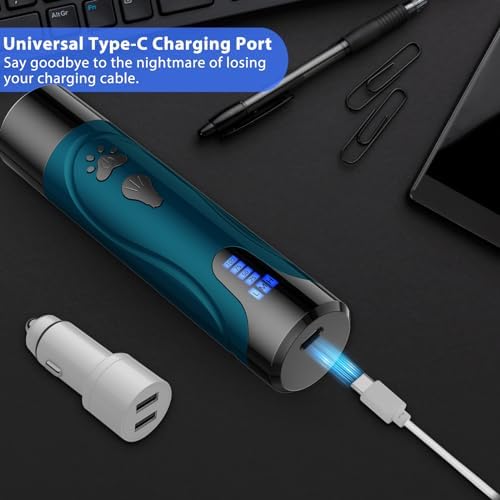 Dog Nail Trimmers and Dog Nail Clippers Kit, Whisper Quiet Electric Grinder with Light, for Small, Medium, Large Dogs, Cats Toenail Grooming, 3 Speeds