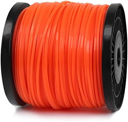 String Trimmer Line, Square Orange Heavy Duty Weed Eater String, Premium Nylon Universal 0.095" x 1.7LB, 330Foot