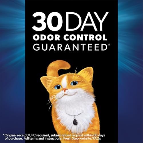 Fresh Step Clumping Cat Litter, Heavy Duty Advanced, Long Lasting 30-Day Odor Control with Odor Eliminating Carbon, 17.5 lb