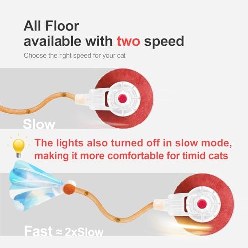 Interactive Cat Toys for Indoor Cats,The 3rd Generation Agile Moving Cat Ball with Elastic Mesh Tail,Automatic Kitten Toys for Bored Indoor Adult Cats,Motion Activated (Orange)
