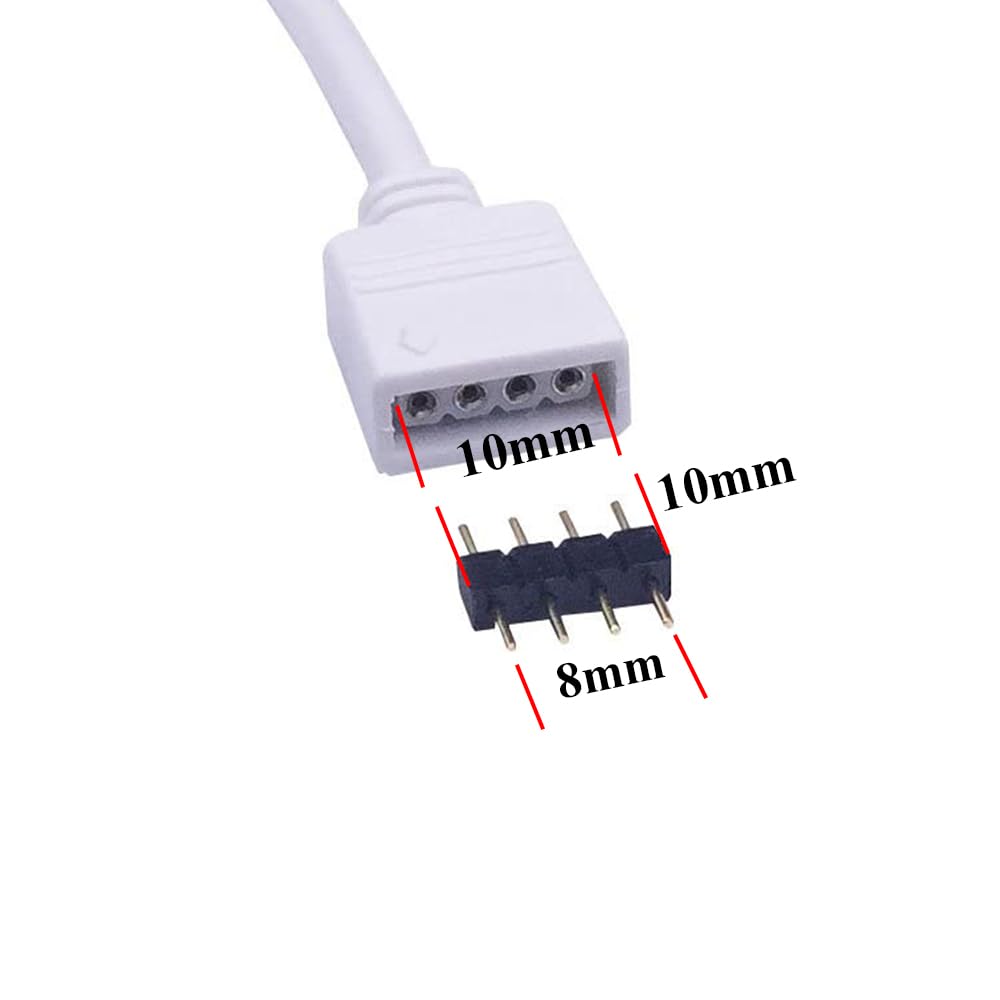 LitaElek 20pcs 4 Pin LED Strip Connector Male to Male Adapter Plug for SMD 5050 3528 2835 RGB LED Strip TV Backlight LED Tape Flexible Ribbon Rope Light Controller Connector, Black