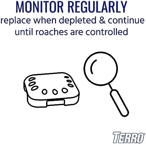 TERRO T500 Indoor Multi-Surface Roach Bait Stations - Indoor Cockroach Killer, 6 Bait Stations, Black