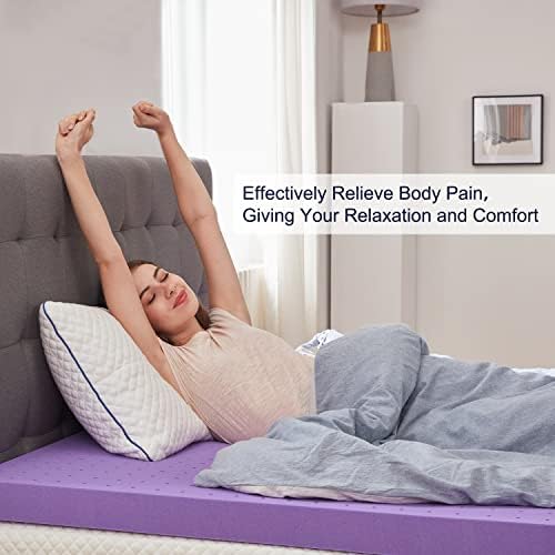 SINWEEK 2 Inch Gel Memory Foam Mattress Topper Ventilated Soft Pressure Relieve Mattress Pad, Breathable Bed Topper, CertiPUR-US Certified, Twin Size