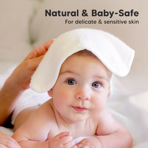 6-Pack Soft Baby Washcloths, Viscose from Bamboo - Kids, Newborn Bath Towels, Infant Shower, Toddler Reusable Face Towel, Gentle on Skin, Face Wash Cloths for Babies, 10x10 (White)