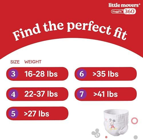 Huggies Size 5 Baby Diapers, Little Movers HuggFit 360° Baby Diapers with 360° Waistband, Size 5 (27+ lbs), 128 Count (2 Packs of 64), Packaging May Vary