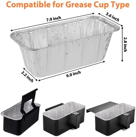 50-Pack Blackstone Griddle Accessories 5017 Grease Cup Liners, Aluminum Foil Drip Pan Grease Catcher Cup Liner for Blackstone 17, 22, 28, 36 Inch Griddle, Disposable Grill Grease Tray