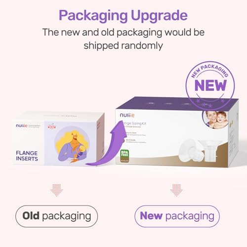 Nuliie 10PCS Flange Sizing Kit 12/14/16/18/20mm for 24mm Flange/Shield of Most Pumps, Silicone Flanges Insert for Momcozy/Spectra Electric Breast Pump, Pumping Essential Kit for Moms