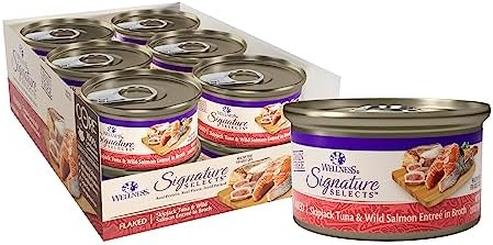 Wellness CORE Signature Selects Flaked Adult Wet Cat Food, Natural, Protein-Rich, Grain Free, 2.8 Ounce, 12 Pack (Skipjack Tuna & Wild Salmon)