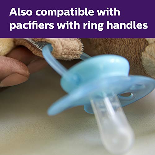 Philips AVENT Soothie Snuggle Pacifier Holder with Detachable Pacifier, 0m+, Monkey, SCF347/02