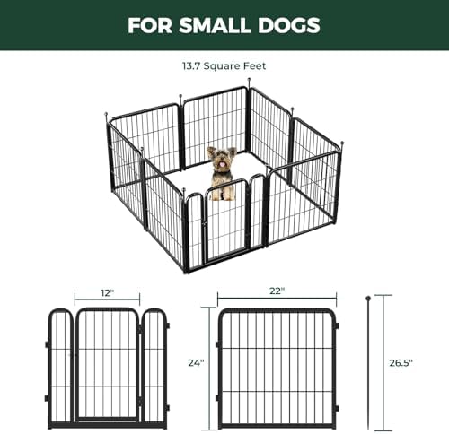 FXW Rollick Unleashed Dog Playpen for Yard, RV Camping, 24 inch 8 Panels for Small and Puppy Dogs│Patented