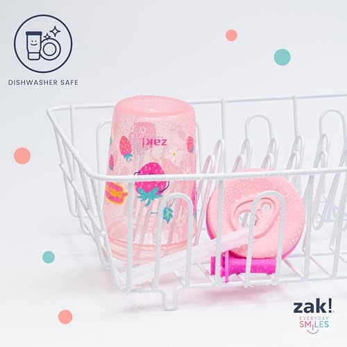 Zak Designs Kelso Toddler Cups For Travel or At Home, 15oz 2-Pack Durable Plastic Sippy Cups With Leak-Proof Design is Perfect For Kids (Sweet Berry, Lemon Zest)