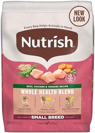 Nutrish Small Breed Real Chicken & Veggies Recipe Whole Health Blend Dry Dog Food, 14 lb. Bag, Packaging May Vary (Rachael Ray)