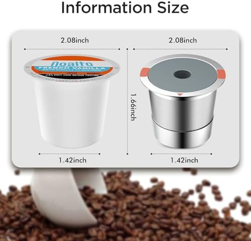Noalto Reusable K Cups and Coffee Pods,Universal stainless steel k Cups for Keurig 2.0 and 1.0 Coffee Makers machine(2pack)