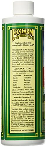 FoxFarm Grow Big Liquid Plant Food - Bloom Fertilizer for Flowers, Fruits, and Vegetables, Perfect for Indoor & Outdoor Potted Plants, NPK 6-4-4 (Pint)