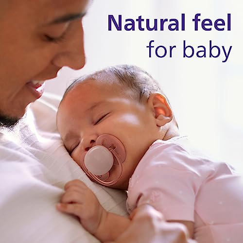 Philips Avent Ultra Soft Pacifier - 4 x Soft and Flexible Baby Pacifiers for Babies Aged 0-6 Months, BPA Free with Sterilizer Carry Case, SCF091/25