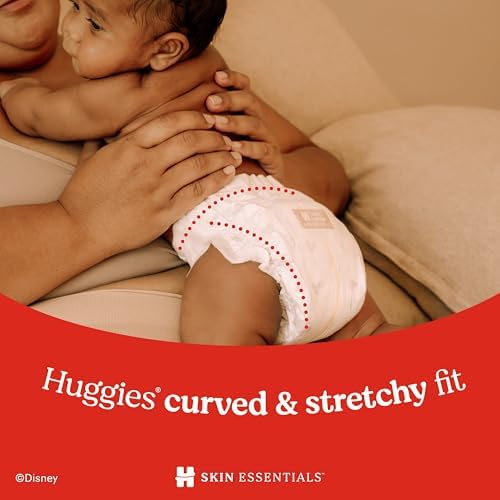Huggies Size 1 Diapers, Skin Essentials Baby Diapers, Size 1 (8-14 lbs), 84 Count, Packaging May Vary