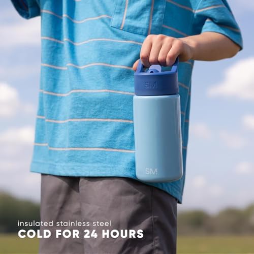 Simple Modern Kids Summit Water Bottle with Straw Lid | 18oz Stainless Steel Cup Insulated Tumbler for Toddlers, School | Confetti