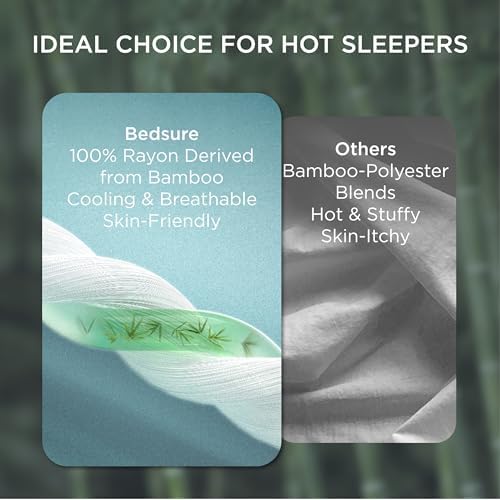 Bedsure Cooling Pillow Cases Queen Size Set of 2, Rayon Derived from Bamboo Cooling Pillowcases for Hot Sleepers, Cool Pillow Covers with Envelope Closure, Gifts, Dark Grey, 20x30 Inches, 2pcs