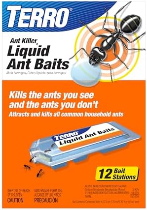 TERRO Ant Killer Bait Stations T300B - Liquid Bait to Eliminate Ants - 12 Count Stations for Effective Indoor Ant Control