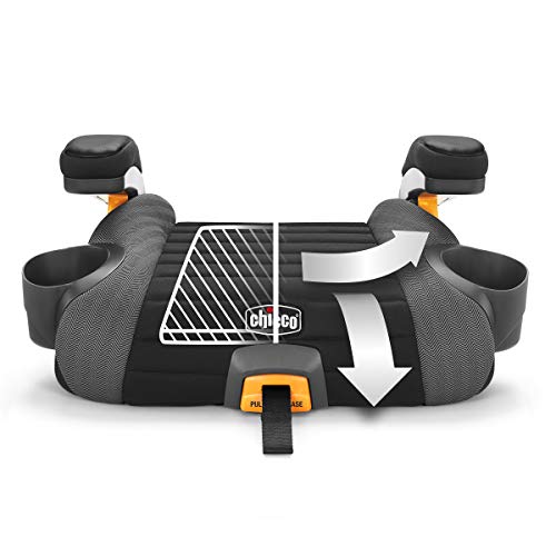 Chicco GoFit® Plus Backless Booster Car Seat with Latch Attachment and Quick-Release Latch Removal, Travel Booster Seat for Car, Portable Car Booster Seat for Children 40-110 lbs. | Iron/Black