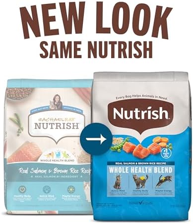 Nutrish Real Salmon & Brown Rice Recipe Dry Cat Food, 14 lb. Bag, Packaging May Vary (Rachael Ray)